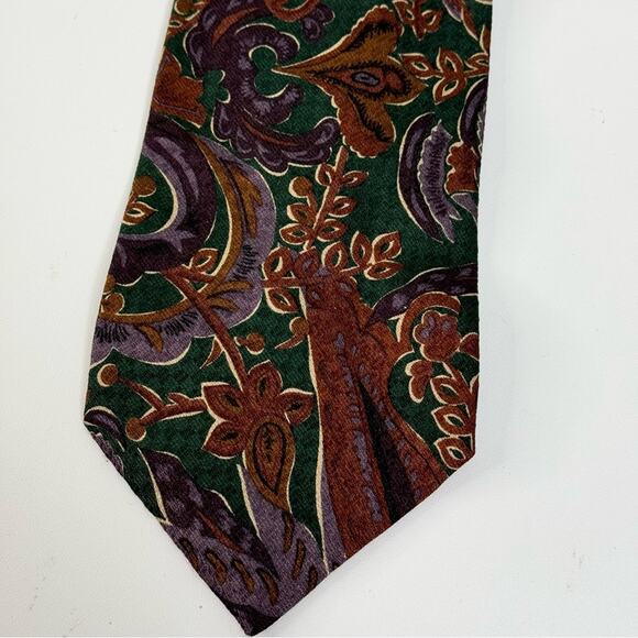 Jean-Louis Scherrer Silk Tie Adjustable Pointed Floral Print Mens One Size - Picture 3 of 7